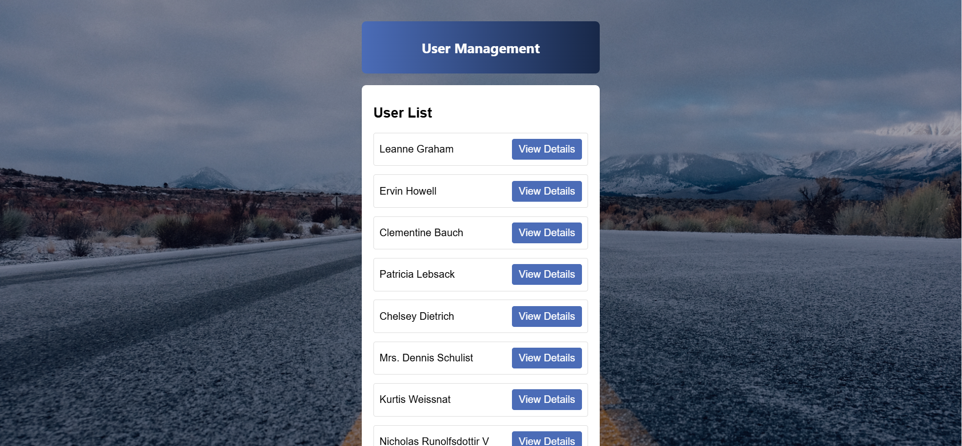 List Fetch from JSON API